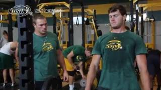 Inside NDSU Football Fall Camp 2016 Weightlifting [upl. by Katina]