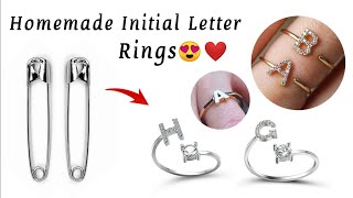 DIY Homemade cute love ring😍😘safety pin ringhow to make rings at homehomemade ring [upl. by Iney]