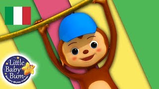 Cinque Scimmiette  Canzoni per Bambini  Cartoni Animati  Little Baby Bum Italia [upl. by Kaczer]