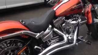 Awesome orange 2014 Harley Davidson FXSBSE CVO Breakout 14 walkaround Widnes [upl. by Siraj224]