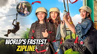 World’s Fastest Zipline in Mountains😱Destination Wedding Ka Soch Liya😍Sistrology [upl. by Delwyn]