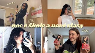 noc v škole a nové vlasy II VLOG [upl. by Reaht]