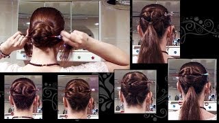 5 Ways to do a Chinese bun  long hair updo with hair stick [upl. by Luamaj]