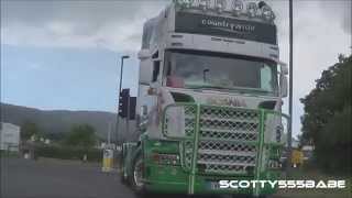 Truckfest  Malvern Wales 2015 Trucks on the move V8 sound amp pipes [upl. by Nwahsid]