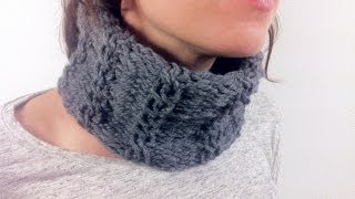 How to Loom Knit a Cabled Cowl DIY Tutorial [upl. by Laroc]