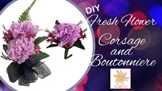 DIY Fresh Flower Corsage and Boutonniere  diy corsage weddingflowers [upl. by Rogerg]