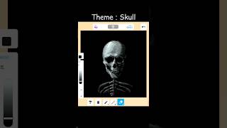 Theme  Skull roblox art painting illustration drawing 그림 로블록스 [upl. by Airad]