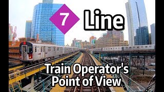 ⁴ᴷ⁶⁰ NYC Subway Front Window View  The 7 Express to Manhattan [upl. by Micco]