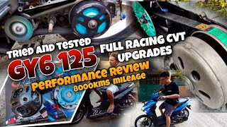 GY6 125 Racing CVT set  Actual performance test  8000kms review  Sulit nga ba [upl. by Ringo]