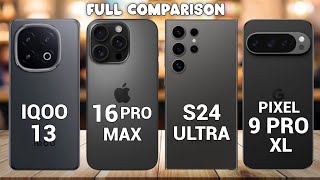 Iphone 16 Pro Max Vs Samsung S24 Ultra Vs Iqoo 13 Vs Pixel 9 Pro Xl [upl. by Notliw]