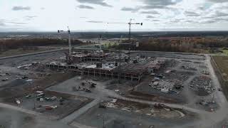 South Niagara Hospital construction November 2024  4K Aerial view [upl. by Keele]