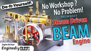 Make a Steam Driven Beam Engine  No Workshop or Tools Required steamengines enginediyshop [upl. by Iuq]