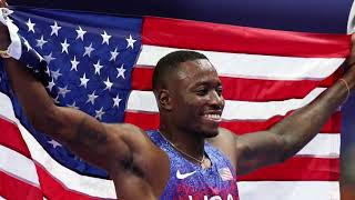 Team USAs Grant Holloway wins Olympic gold medal in 110 hurdles [upl. by Canice]