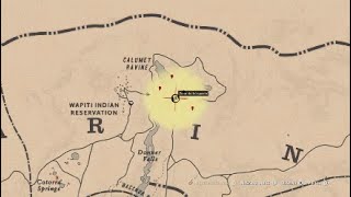 Mapa del Tesoro Garganta de Calumet  Calumet Ravine Treasure Map Location Red Dead Redemption 2 [upl. by Akemej]