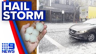 Severe thunderstorms dump huge hailstones on NSW coast  9 News Australia [upl. by Lozar638]