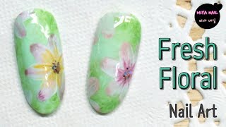 Fresh Floral Nail Art Flower Gel nails [upl. by Tshombe]