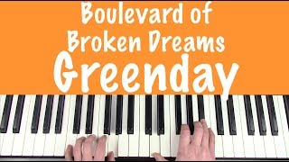 How to play BOULEVARD OF BROKEN DREAMS  Greenday  Piano Chords Tutorial [upl. by Alimrahs]