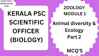 KERALA PSC SCIENTIFIC OFFICER BIOLOGY syllabus based MCQ Animal diversity amp Evolution Part2 [upl. by Bobseine]