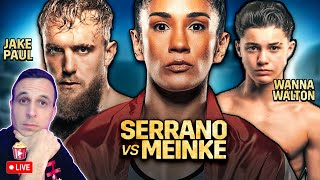 Amanda Serrano vs Nina Meinke amp Jake Paul vs Ryan Bourland LIVESTREAM WATCH PARTY [upl. by Hilly]