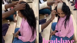 Beautiful Indian girl long to bald full headshave ❤️  Razor shave  temple headshave  headshave [upl. by Durkee36]