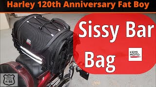 Harley Davidson Anniversary Fat Boy  Kemimoto Sissy Bar Bag Install and Review [upl. by Iredale]