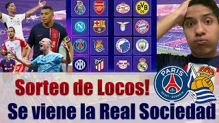 Reaccionando al sorteo de la Champions sera PSG vs Real Sociedad [upl. by Ellehcsar]