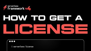 How To Purchase A License For Serverless Framework V4 [upl. by Reena]