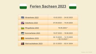 Ferien Sachsen 2023 [upl. by Essyla322]