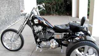 Sportster Trike Jockey shift foot clutch Short shot exhaust [upl. by Sawyere]