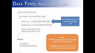 Data Types Part 3 double Java [upl. by Akenit791]