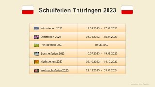 Schulferien Thüringen 2023 [upl. by Erinna]