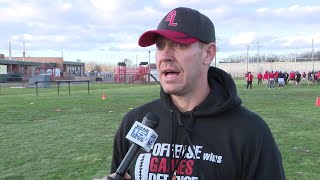 Kyle Lindsay full interview at Bishop Luers Knights football practice on 111924 [upl. by Selestina552]