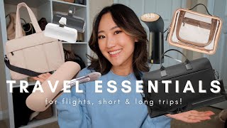 MY TRAVEL ESSENTIALS life changing travel must haves for flights short amp long trips ✈️ [upl. by Henghold983]