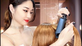 ASMR Relaxing Hair Straightening and Oil Treatment [upl. by Jordans377]