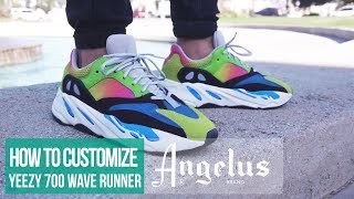 How to Customize Yeezy Boost 700 Wave Runner  Angelus Paint  Custom Shoes [upl. by Nylirek777]