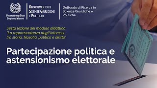 Partecipazione politica e astensionismo elettorale [upl. by Hajan]