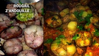 Rougail z andouilles  recette réunionnaise simple et facile à faire [upl. by Nojad415]