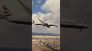 British Airways Plane Landing at Saudi Arabia Airport  INSANE Footage shorts [upl. by Meehyr981]