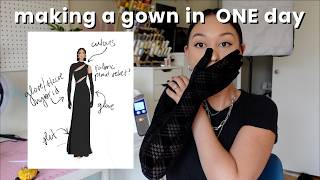 Making an entire GOWN from start to finish in less than 7 HOURS Patterning Prototyping amp Sewing [upl. by Sayers276]