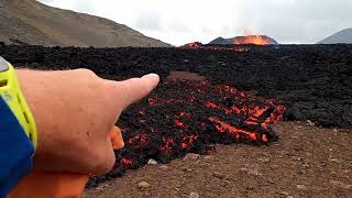 Lava breakout in Iceland Learn about pahoehoe vs aa lava at the Fagradalsfjall volcano in Iceland [upl. by Revlis]