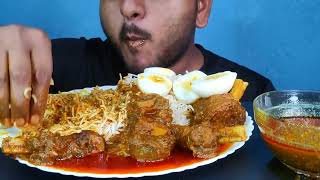 Spicy Oily Mutton Nalli Curry Eating With Rice  Mutton Bone Marrow Eating Show  Bhukkhadboy [upl. by Anikahs]