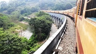 PUNALUR SENGOTTAI TENKASI RAILWAY JOURNEY  THENMALA 13 ARCH BRIDGETHENMALA ECO TOURISM RajuSNair [upl. by Nodnarb989]