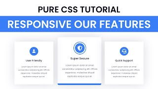 Responsive Our Features Section  HTML amp CSS Tutorial [upl. by Reube]