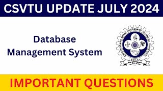 Database Management System  CSVTU Important Questions  Tip Concepts [upl. by Kilroy]