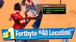 Fortnite Fortbyte 40 Location  Accessible with the Demi outfit on a Sundial in the Desert [upl. by Anitsuj647]