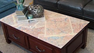 Upcycled Antique Map Epoxy Coffee Table Top DIY [upl. by Lombardo]