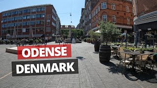 Summer Walk Through The City Of Odense Denmark Home Town of Hans Christian Andersen [upl. by Ilahtan]