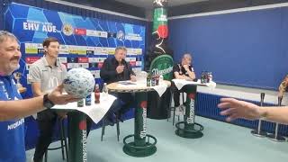 Pressekonferenz EHV Aue vs HBW BalingenWeilstetten 2 3538 1516I 3Liga [upl. by Knorring]