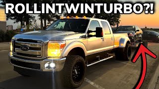 F350 DUALLYS FIRST BIG TOW PICKING UP A HAGGARD GARAGE CAR [upl. by Buyers]