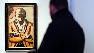 quotSelbstbildnis gelbrosaquot von Max Beckmann wird in Berlin versteigert  AFP [upl. by Arlen]